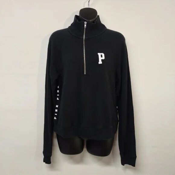 PINK Victoria's Secret Tops - PINK Women's Black Sweatshirt Size XS